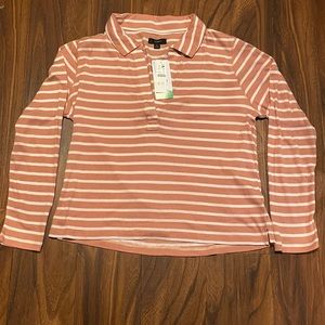 J.Crew Ribbed Polo T-Shirt in Stripe